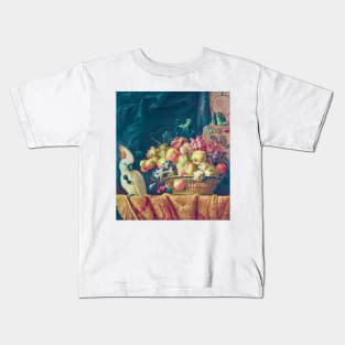 Still Life of Fruit on a Table with a Parrot Jan Pauwel Gillemans the Younger (digitally enhanced) Kids T-Shirt